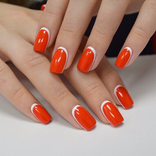 white and red nail design for special occasions