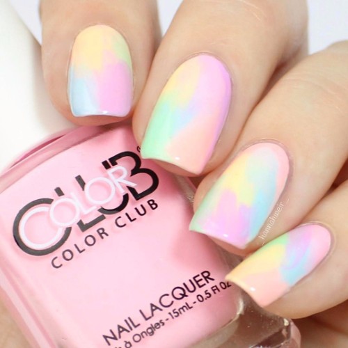 colorful pastel prom nail design