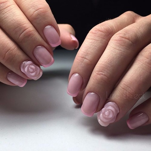 nail design with sd gel rose