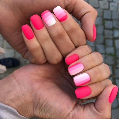 matte pink nails as prom manicure