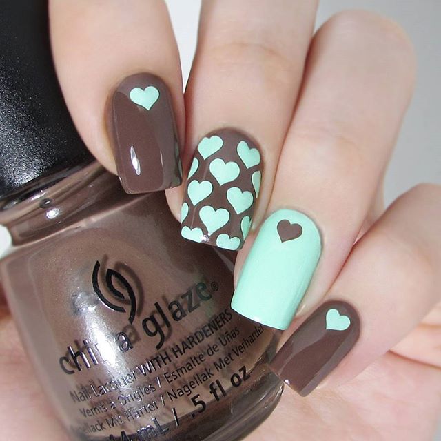 hearts fall nails