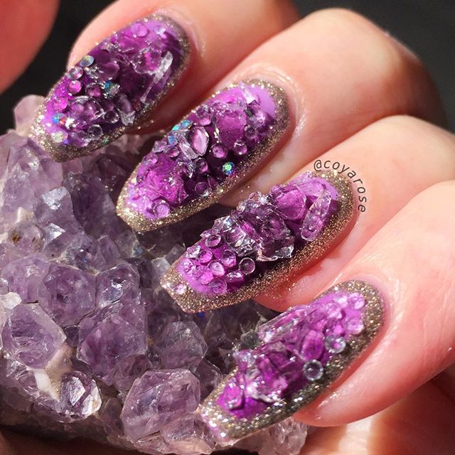 huge gemstones on nails
