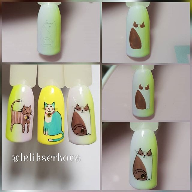 DIY cat nail art