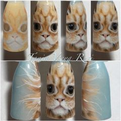 пушистый кот роспись на ногтях