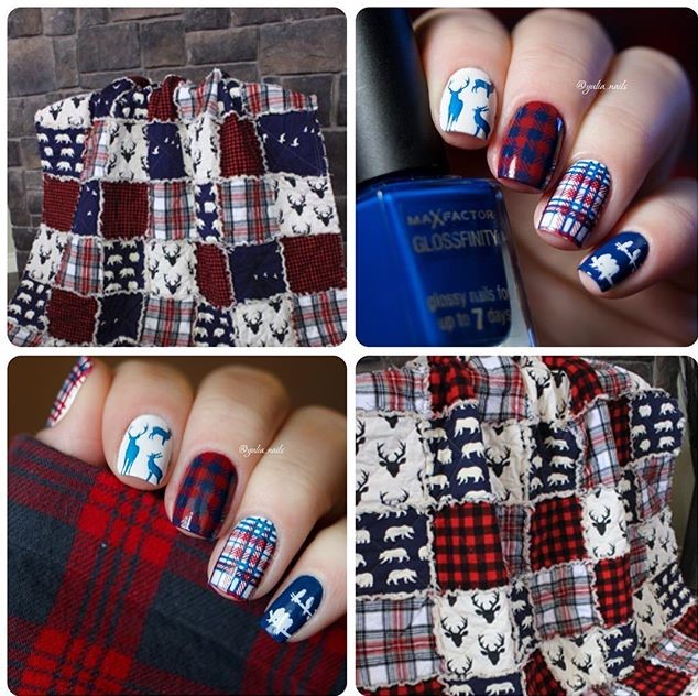 manicure scandinavian print