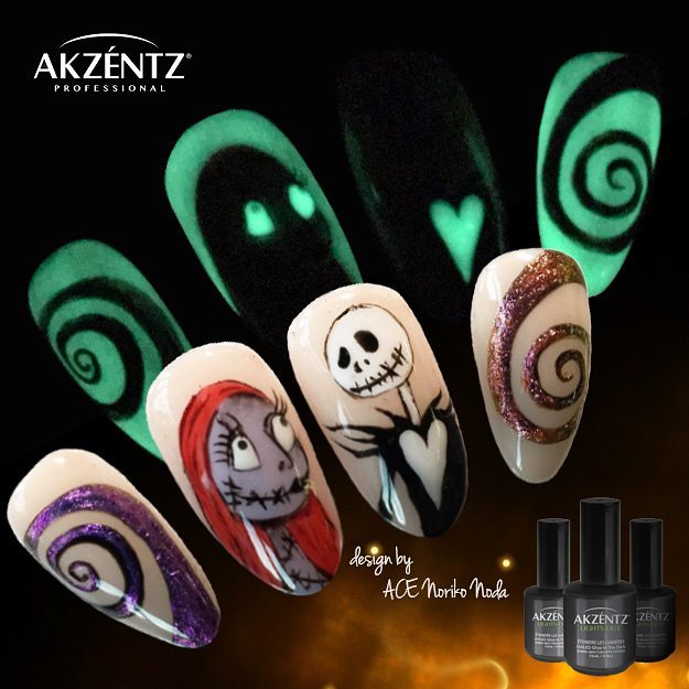 halloween glow in the dark nail designs
