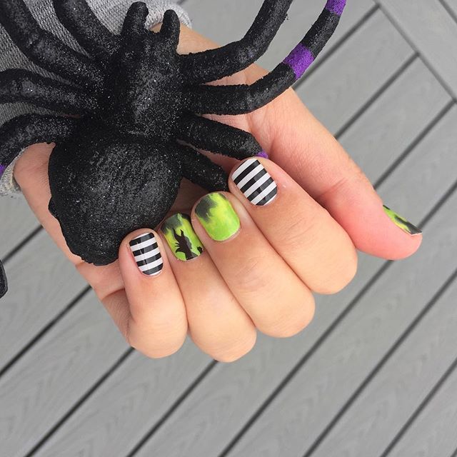 halloween maleficent nails