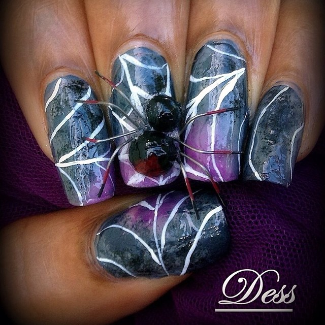 big 3d spider on nails for Halloween