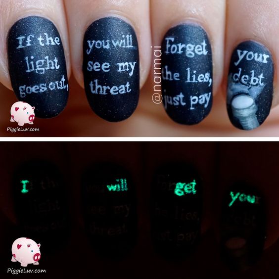 glowing in the dark halloween manicure