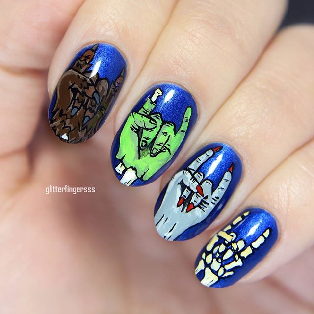 halloween zombie nails