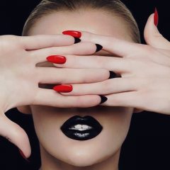 красно черные двухсторонние ногти