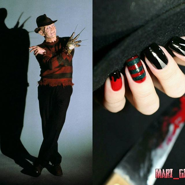 Edward Scissorhands nails for Halloween