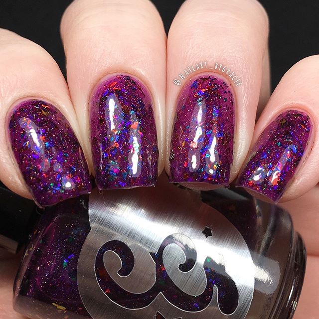 purple glitter halloween nails
