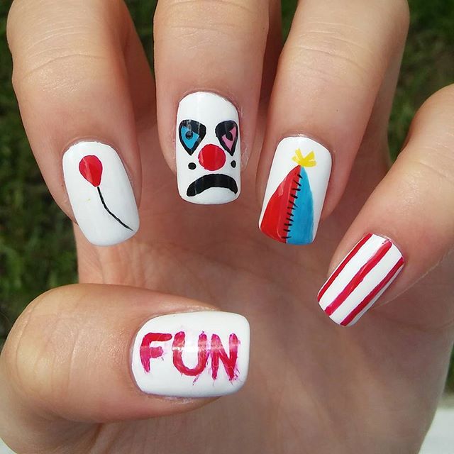 pennywise nail designs for halloween