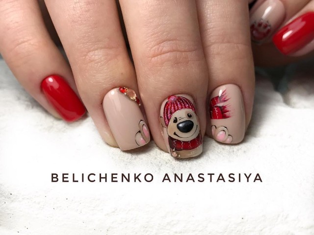 Маникюр с мой мишка