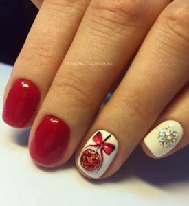 Красный новогодний маникюр 2021 | Nailspiration.net