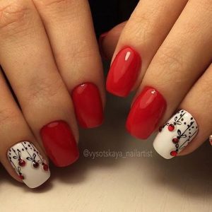 Красный новогодний маникюр 2021 | Nailspiration.net
