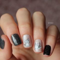 манікюр-блискітки-котики